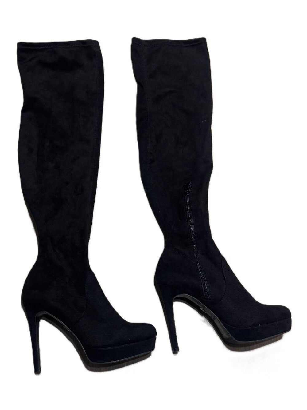 Thalia Sodi Clarissa Black Thigh High Stiletto Heel Boots Over The Knee Club Sz7